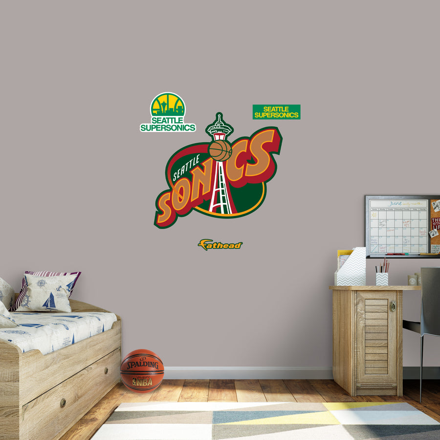 Seattle Supersonics - RealBig Classic Logo Collection - Official NBA - Reusable Vinyl Wall Decals