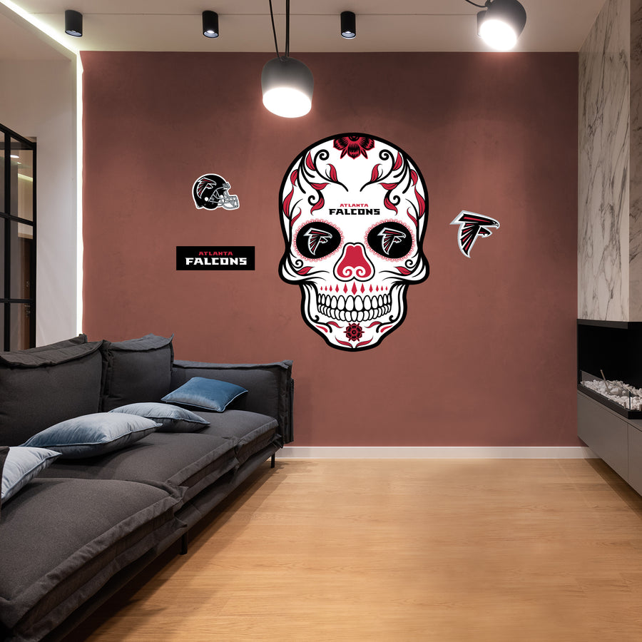 Atlanta Falcons - RealBig Sugar Skull Collection - Official NFL - Reusable Vinyl Wall Decals