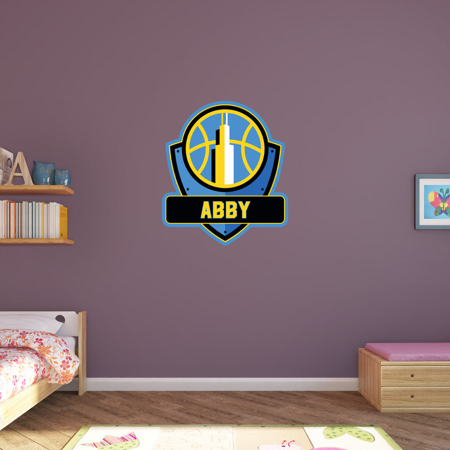 Chicago Sky - Badge - With Personalized Name - Official WNBA - Vinyl Transfer Decal