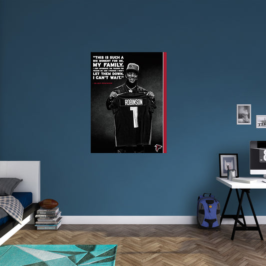 Atlanta Falcons: Bijan Robinson  Draft Night Inspirational Poster        - Officially Licensed NFL Removable     Adhesive Decal