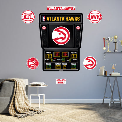 Atlanta Hawks - RealBig Scoreboard Collection - Official NBA - Reusable Vinyl Wall Decals