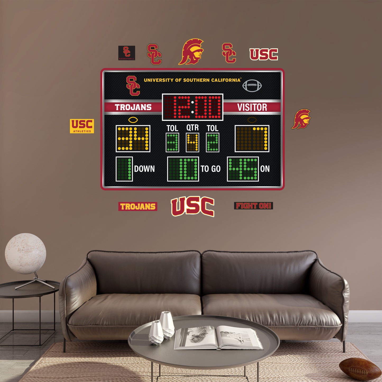 USC Trojans:   Football Scoreboard        - Officially Licensed NCAA Removable     Adhesive Decal
