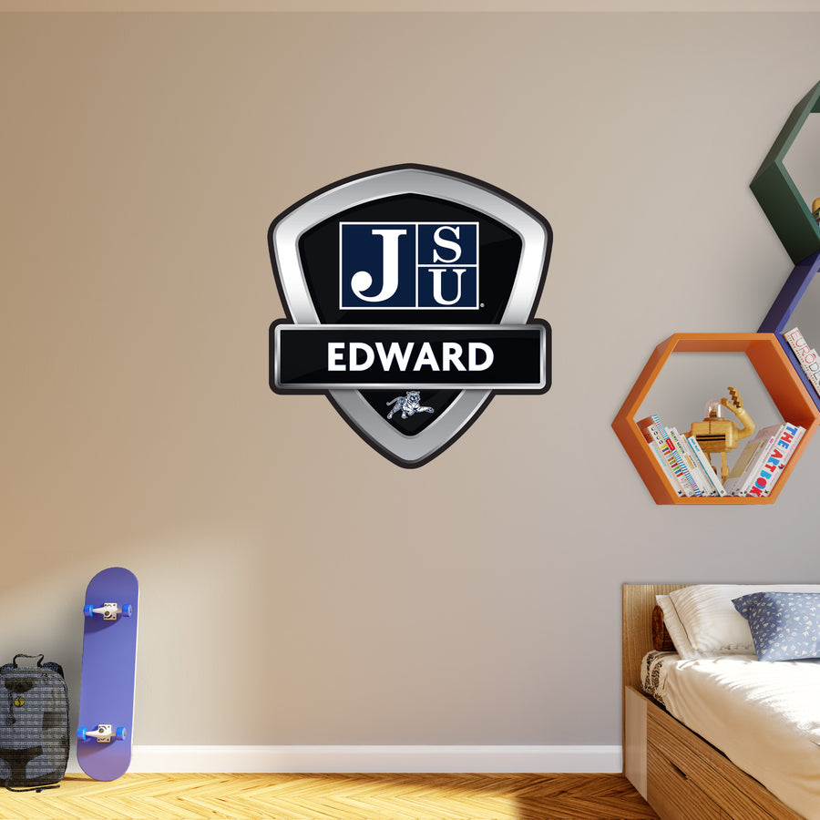 Jackson State Tigers - Badge - With Personalized Name - Official NCAA - Vinyl Transfer Decal