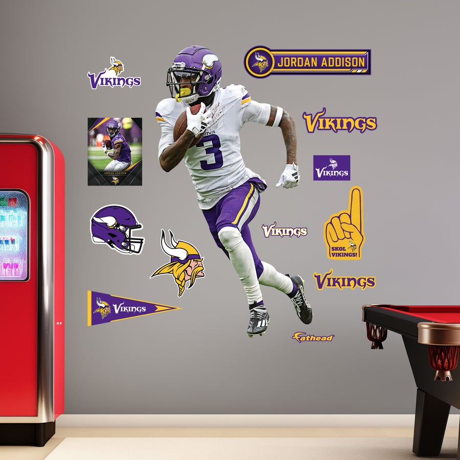 Jordan Addison - RealBig Collection - Official NFL - Minnesota Vikings - Reusable Vinyl Wall Decals