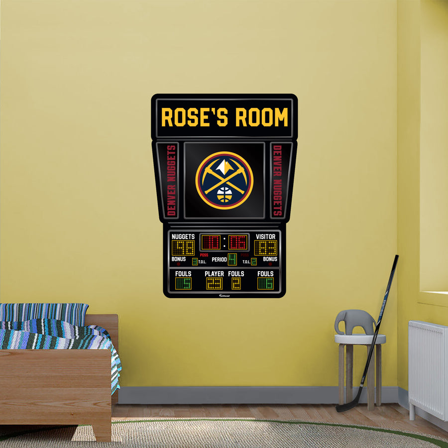 Denver Nuggets - Scoreboard Graphic - With Personalized Name - Official NBA - Vinyl Transfer Decal