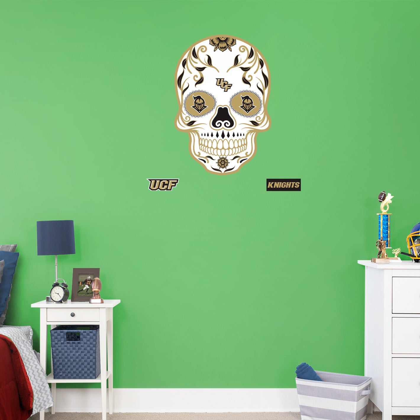 UCF Knights - RealBig Sugar Skull Collection - Official NCAA - Reusable Vinyl Wall Decals