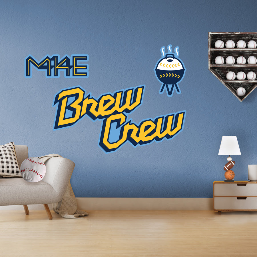 Milwaukee Brewers - RealBig Brew Crew City Connect Logo Collection - Official MLB - Reusable Vinyl Wall Decals