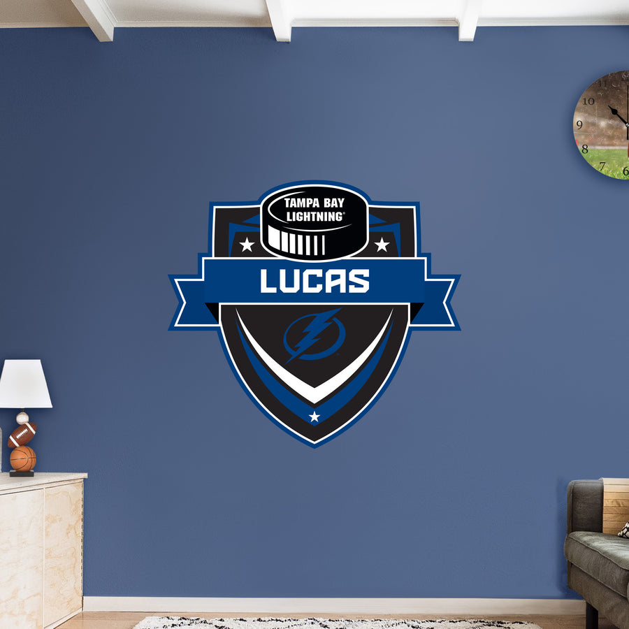 Tampa Bay Lightning - Badge - With Personalized Name - Official NHL - Vinyl Transfer Decal #2