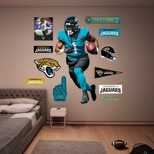 Jacksonville Jaguars: Travis Etienne Jr.         - Officially Licensed NFL Removable     Adhesive Decal