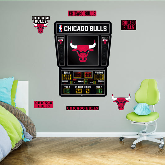 Chicago Bulls:  Scoreboard        - Officially Licensed NBA Removable     Adhesive Decal