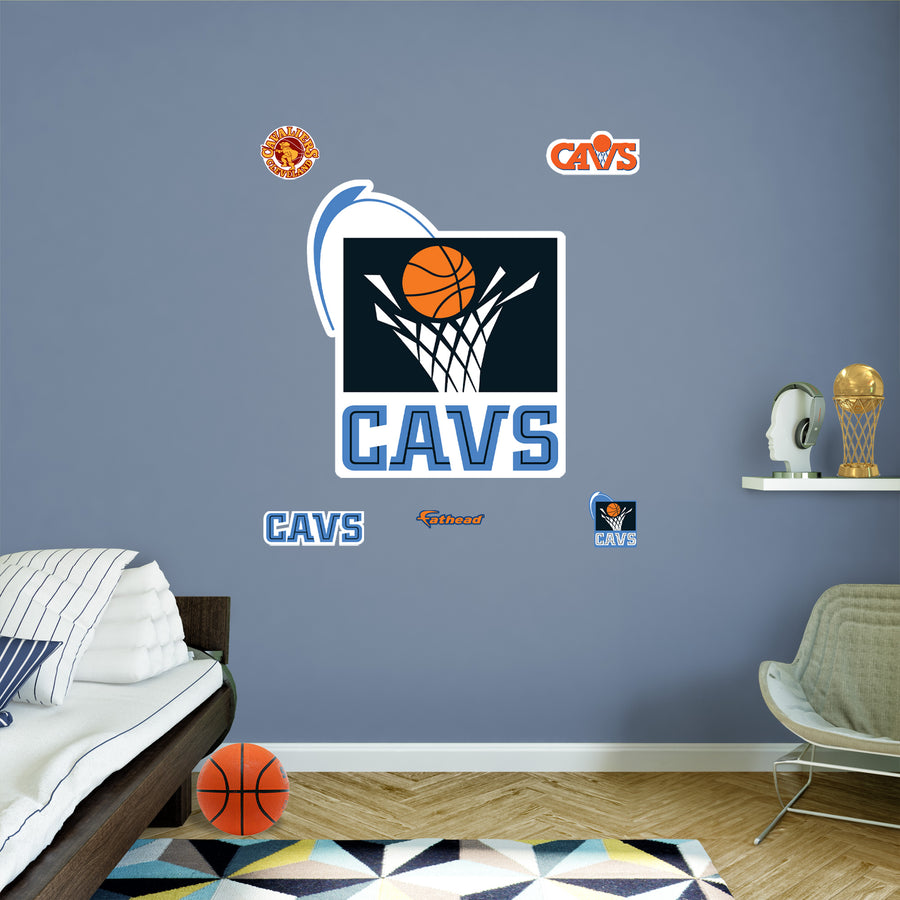 Cleveland Cavaliers - RealBig Box Classic Logo Collection - Official NBA - Reusable Vinyl Wall Decals