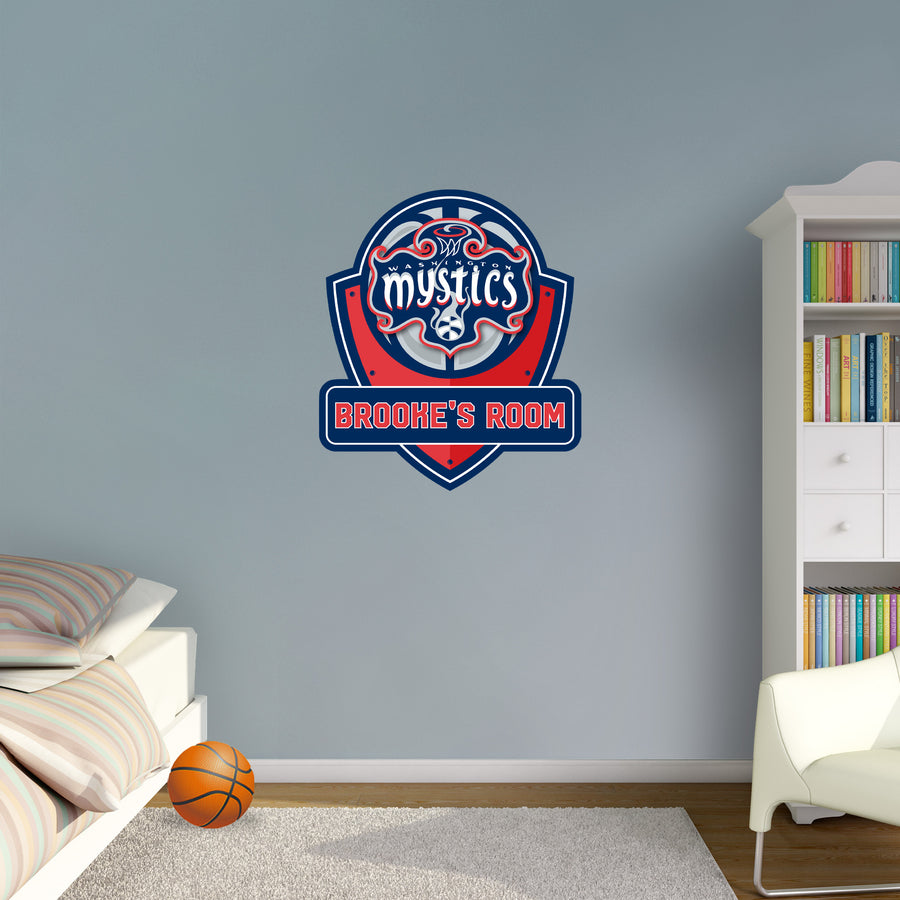 Washington Mystics - Badge - With Personalized Name - Official WNBA - Vinyl Transfer Decal