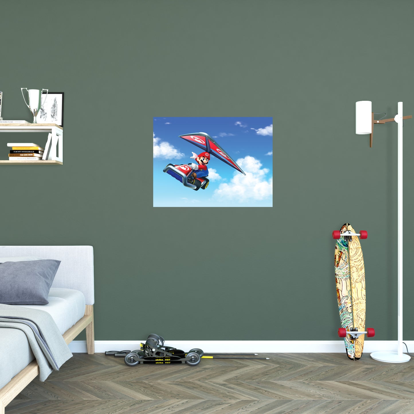 Mario Kart: Mario Glider Mural        -   Removable     Adhesive Decal