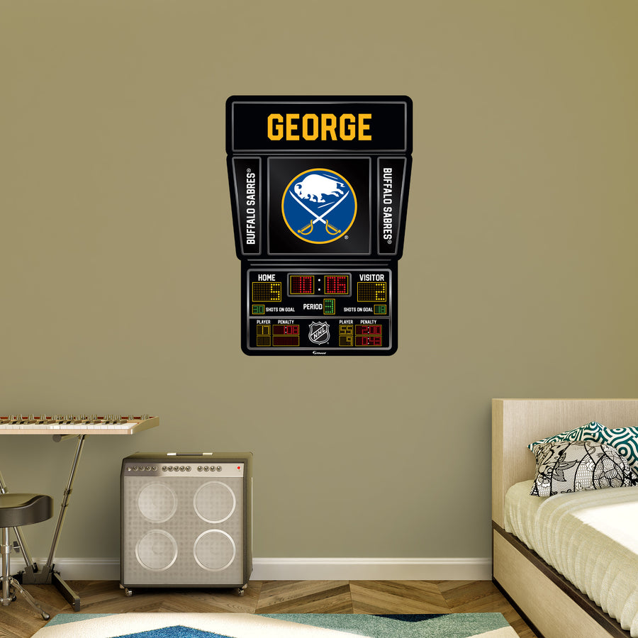 Buffalo Sabres - Scoreboard Graphic - With Personalized Name - Official NHL - Vinyl Transfer Decal