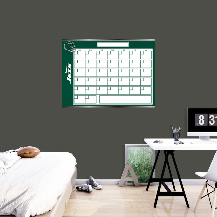 New York Jets - Dry Erase Calendar - Official NFL - Reusable Vinyl Wall Decal