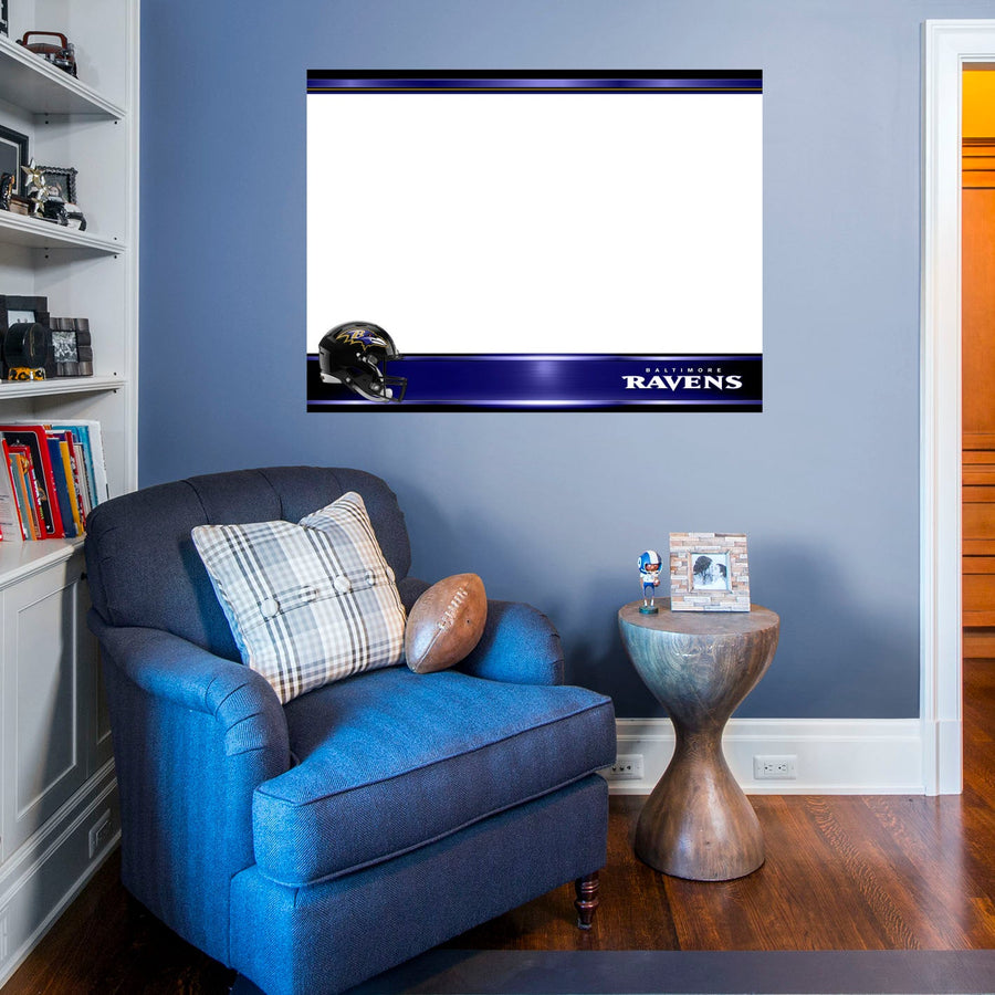 Baltimore Ravens - Helmet - Dry Erase Whiteboard - Official NFL - Reusable Vinyl Wall Decal