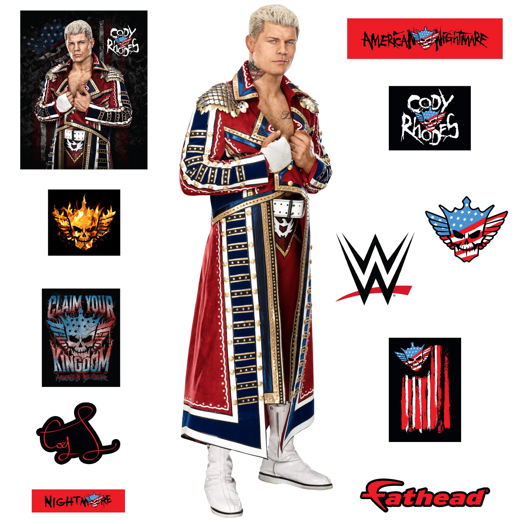Cody Rhodes - RealBig Collection - Official WWE - Reusable Vinyl Wall ...
