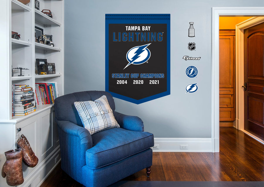 Tampa Bay Lightning - RealBig 2021 Stanley Cup Championships Banner Collection - Official NHL - Reusable Vinyl Wall Decals