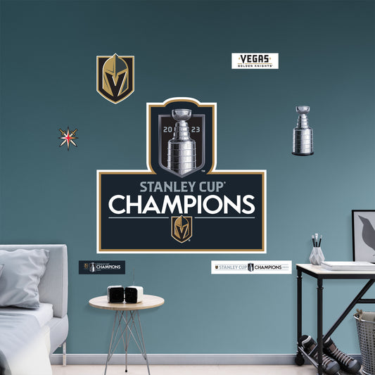 Vegas Golden Knights:  2023 Stanley Cup Champions Logo        - Officially Licensed NHL Removable     Adhesive Decal