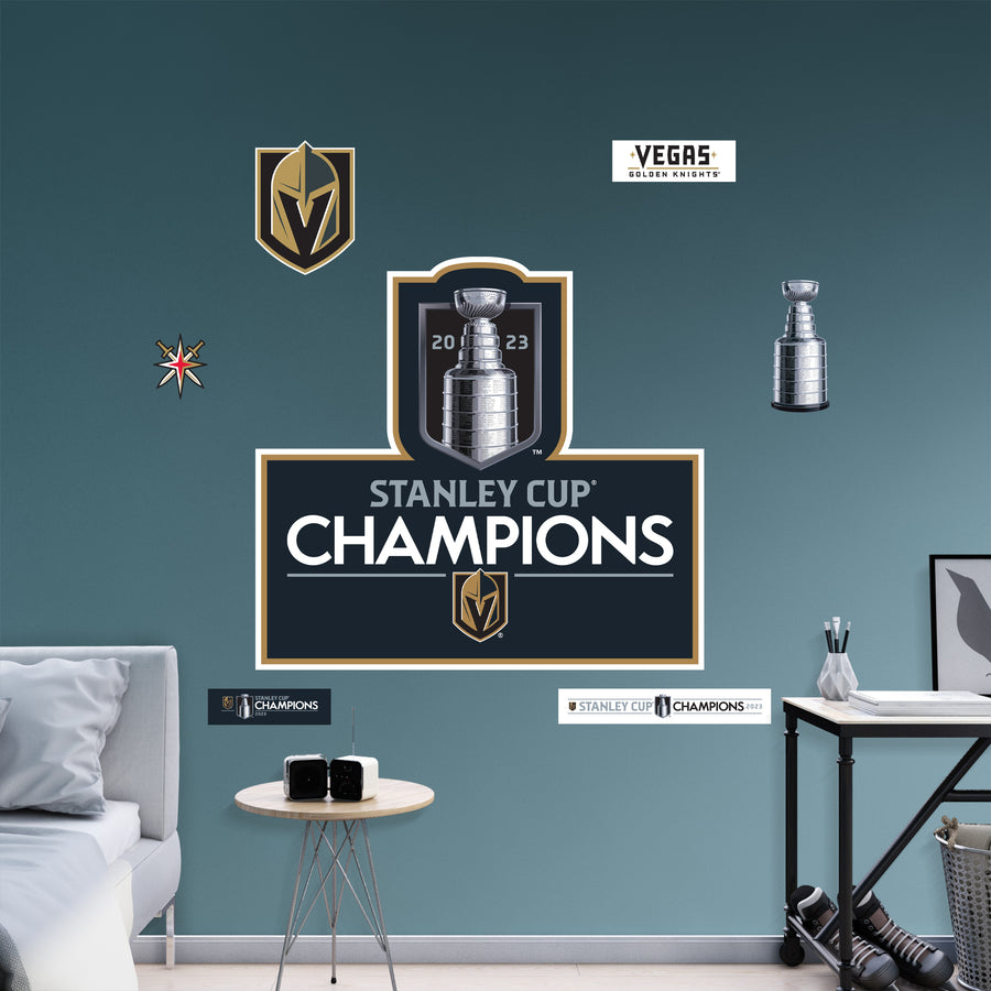 Vegas Golden Knights - RealBig 2023 Stanley Cup Champions Logo Collection - Official NHL - Reusable Vinyl Wall Decals