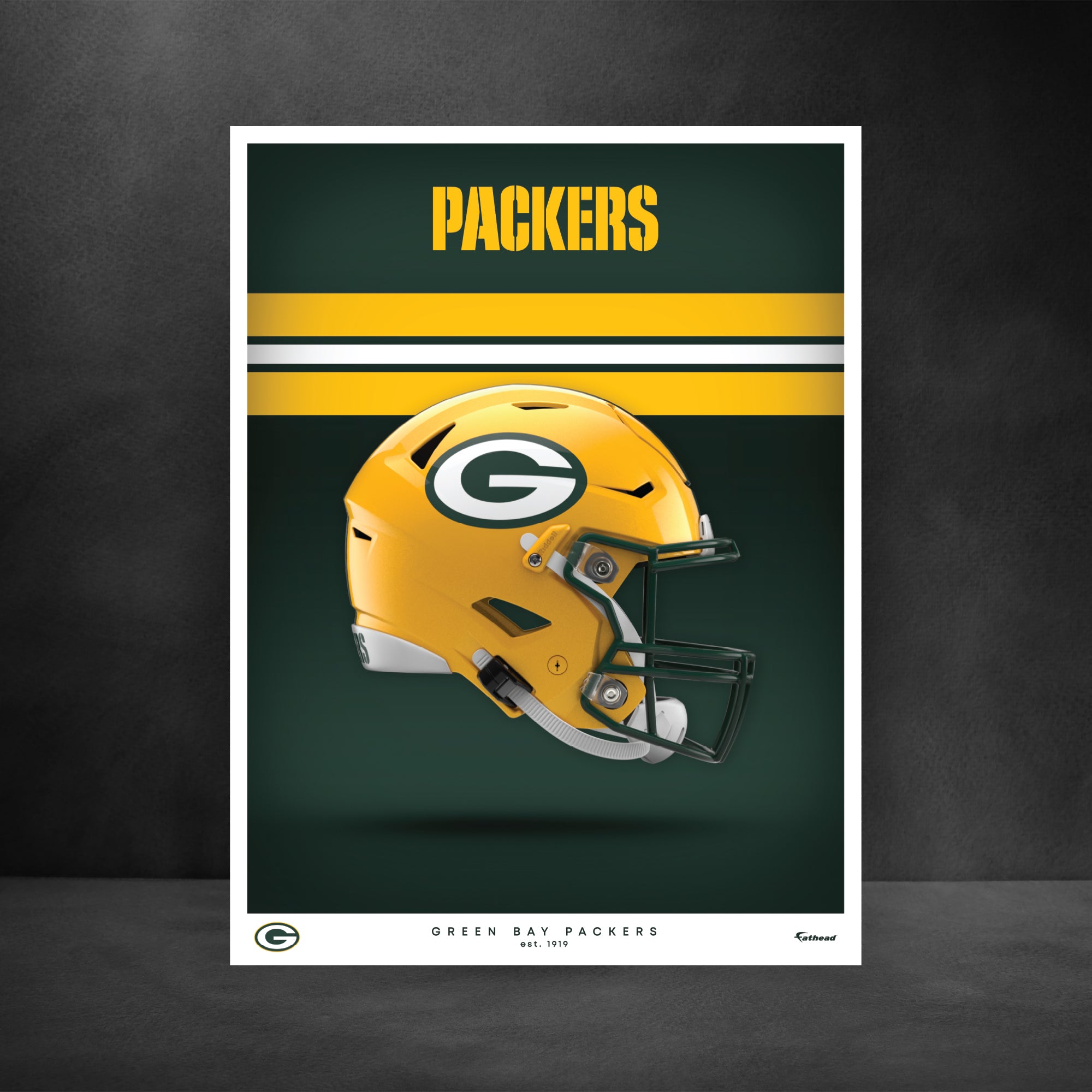 Packer Face Green Bay Packers - Helmet Series - Peel & Stick Poster - Official NFL ...