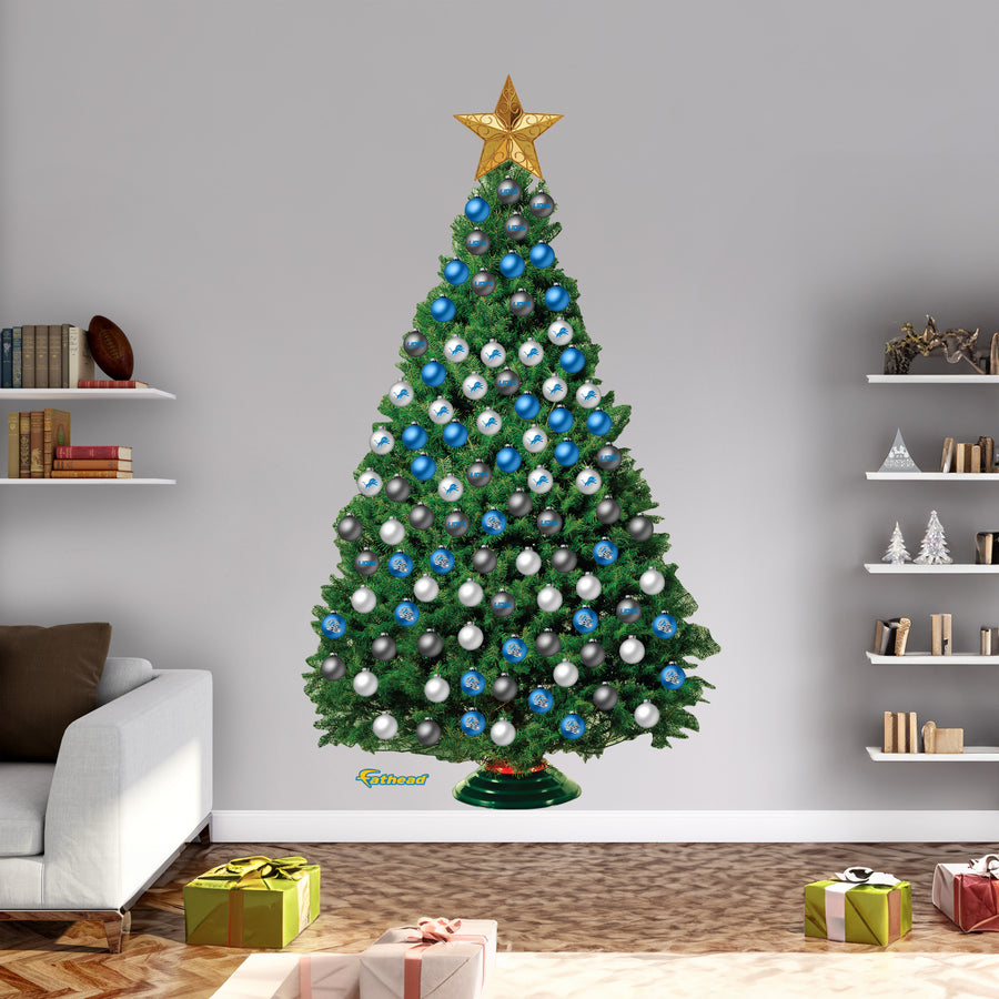 Detroit Lions - Decorate Your Own Christmas Tree - Official NFL - Reusable Vinyl Wall Decals