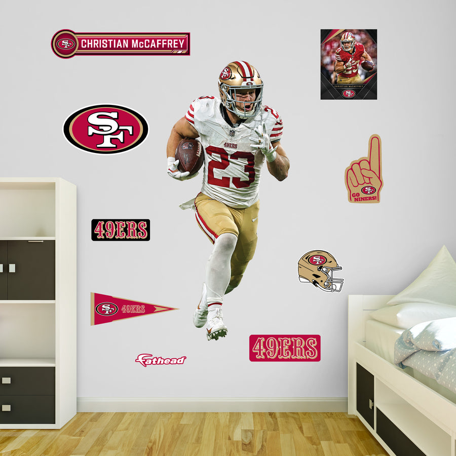 Christian McCaffrey - RealBig Collection - Official NFL - San Francisco 49ers - Reusable Vinyl Wall Decals