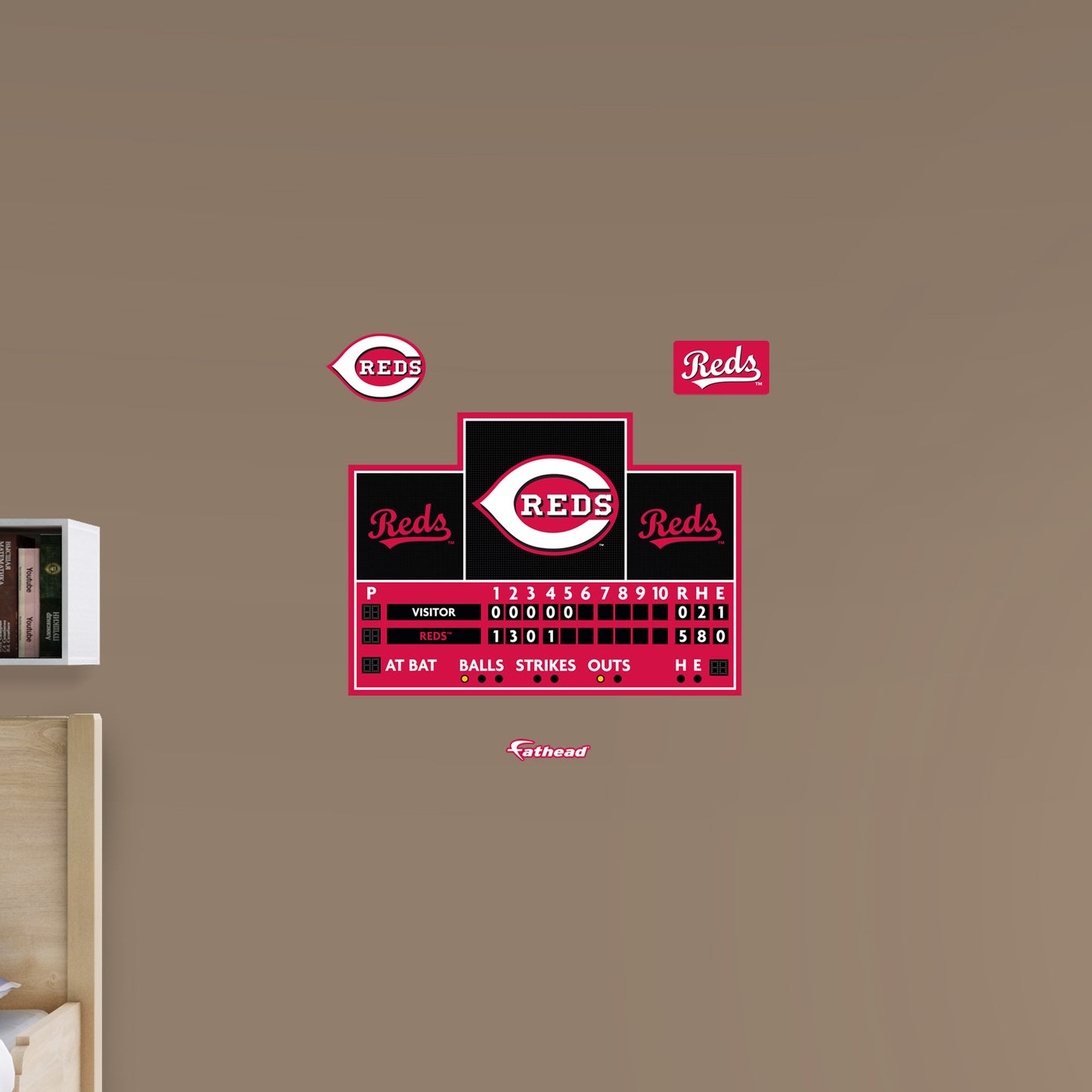 Cincinnati Reds:  Scoreboard        - Officially Licensed MLB Removable     Adhesive Decal