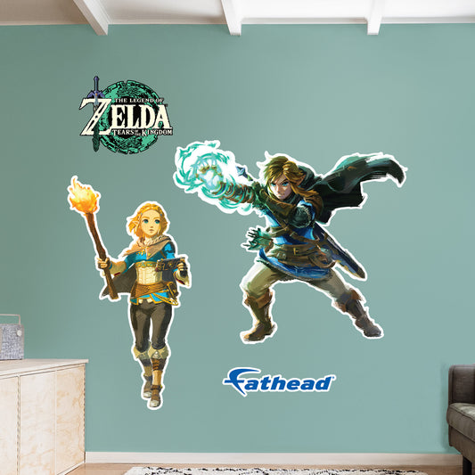 Zelda: Tears of the Kingdom: Link & Zelda Characters Collection        - Officially Licensed Nintendo Removable     Adhesive Decal