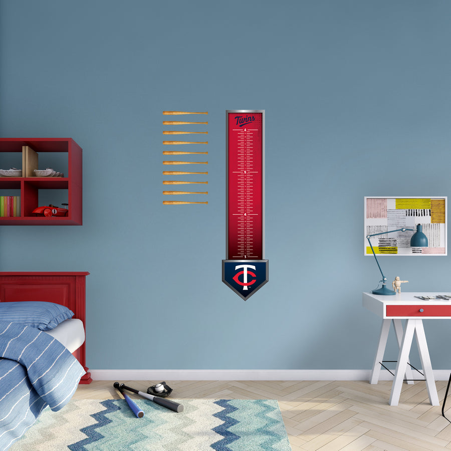 Minnesota Twins - Growth Chart - Official MLB - Reusable Vinyl Wall Decal
