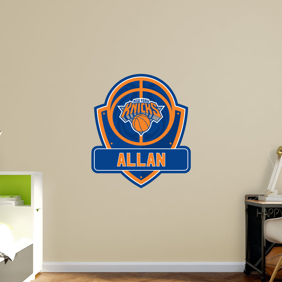 New York Knicks - Badge - With Personalized Name - Official NBA - Vinyl Transfer Decal