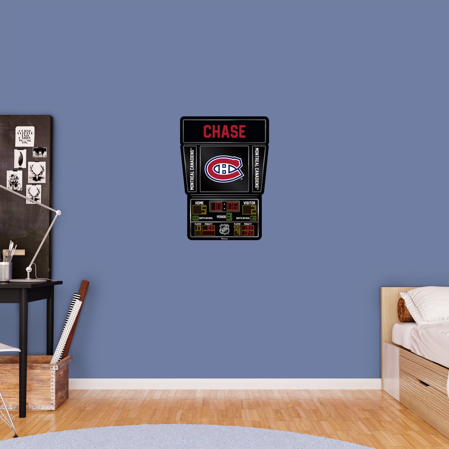 Montreal Canadiens: Scoreboard Personalized Name        - Officially Licensed NHL Removable     Adhesive Decal