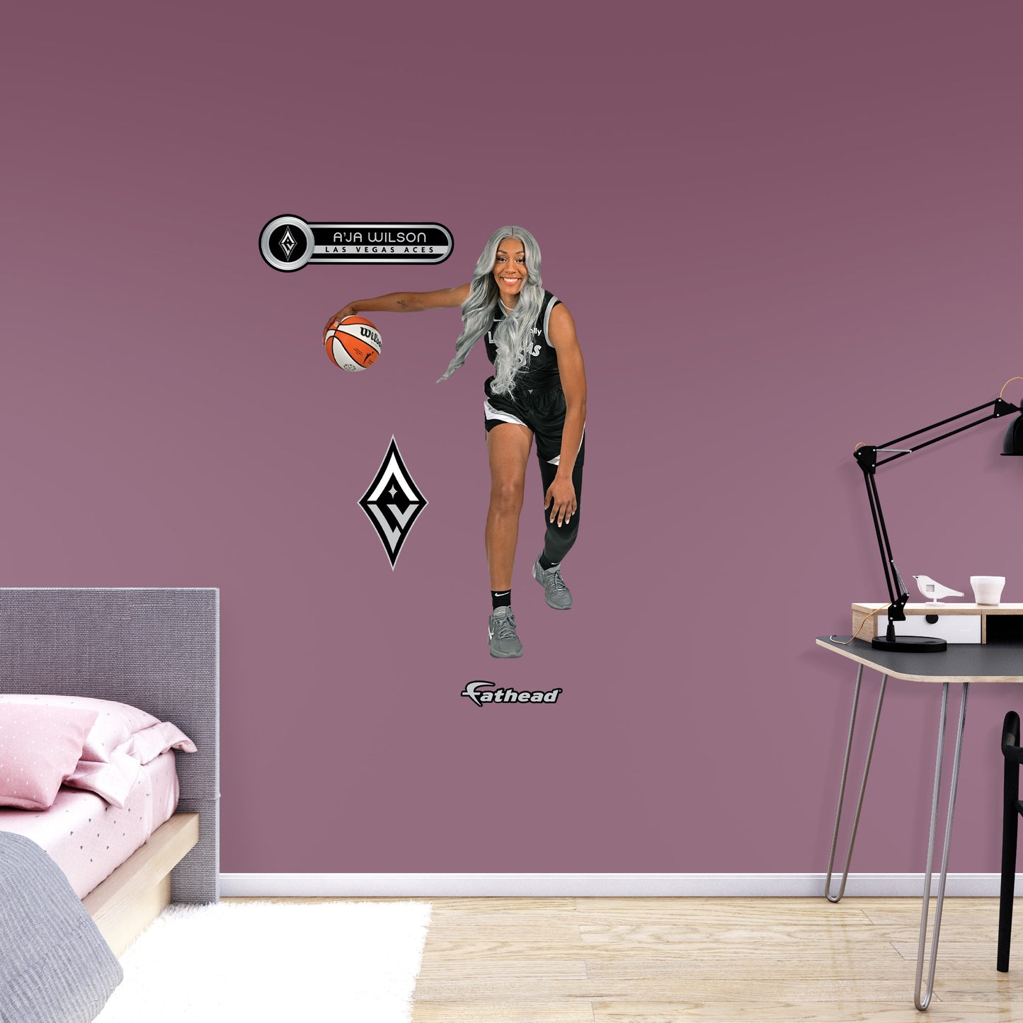 Las Vegas Aces: A'Ja Wilson         - Officially Licensed WNBA Removable     Adhesive Decal