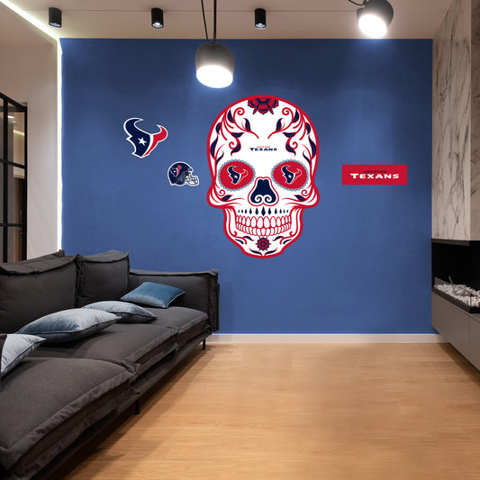 Houston Texans:  2022 Skull        - Officially Licensed NFL Removable     Adhesive Decal