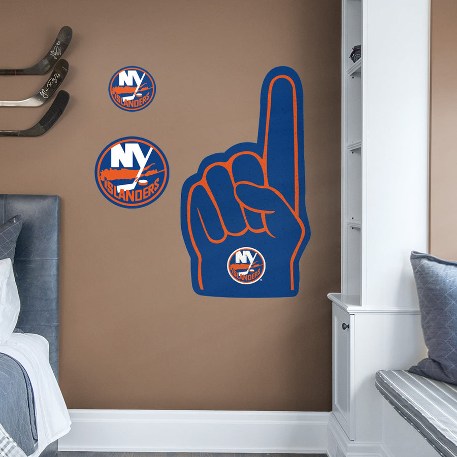 New York Islanders - RealBig Foam Finger Collection - Official NHL - Reusable Vinyl Wall Decals