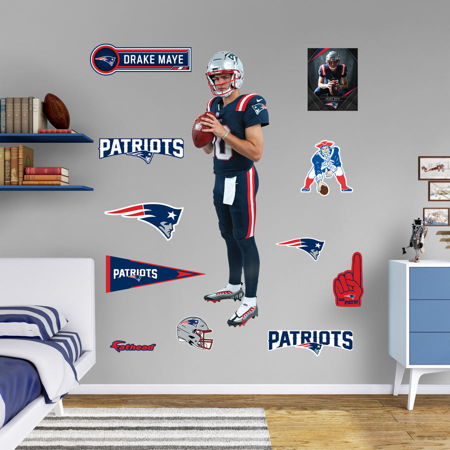 Drake Maye - RealBig Preseason Collection - Official NFL - New England Patriots - Reusable Vinyl Wall Decals