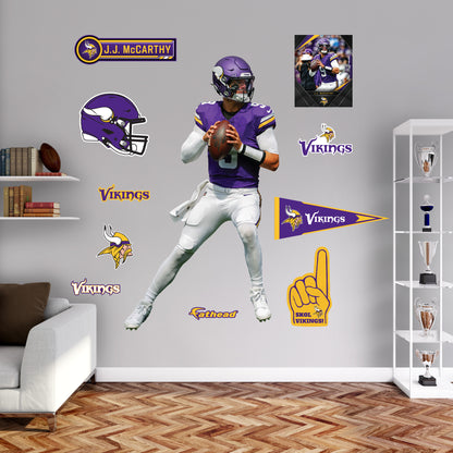 Minnesota Vikings: J.J. McCarthy         - Officially Licensed NFL Removable     Adhesive Decal