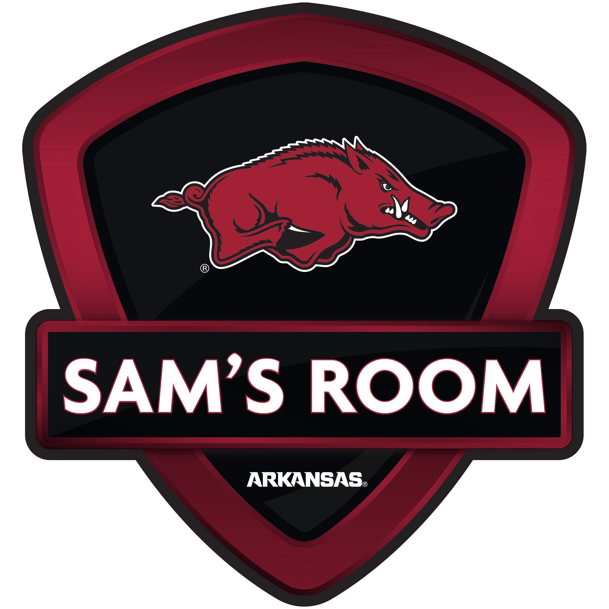Personalized Razorback Sign Arkansas Razorbacks - Badge - With Personalized Name - Official NCAA ...