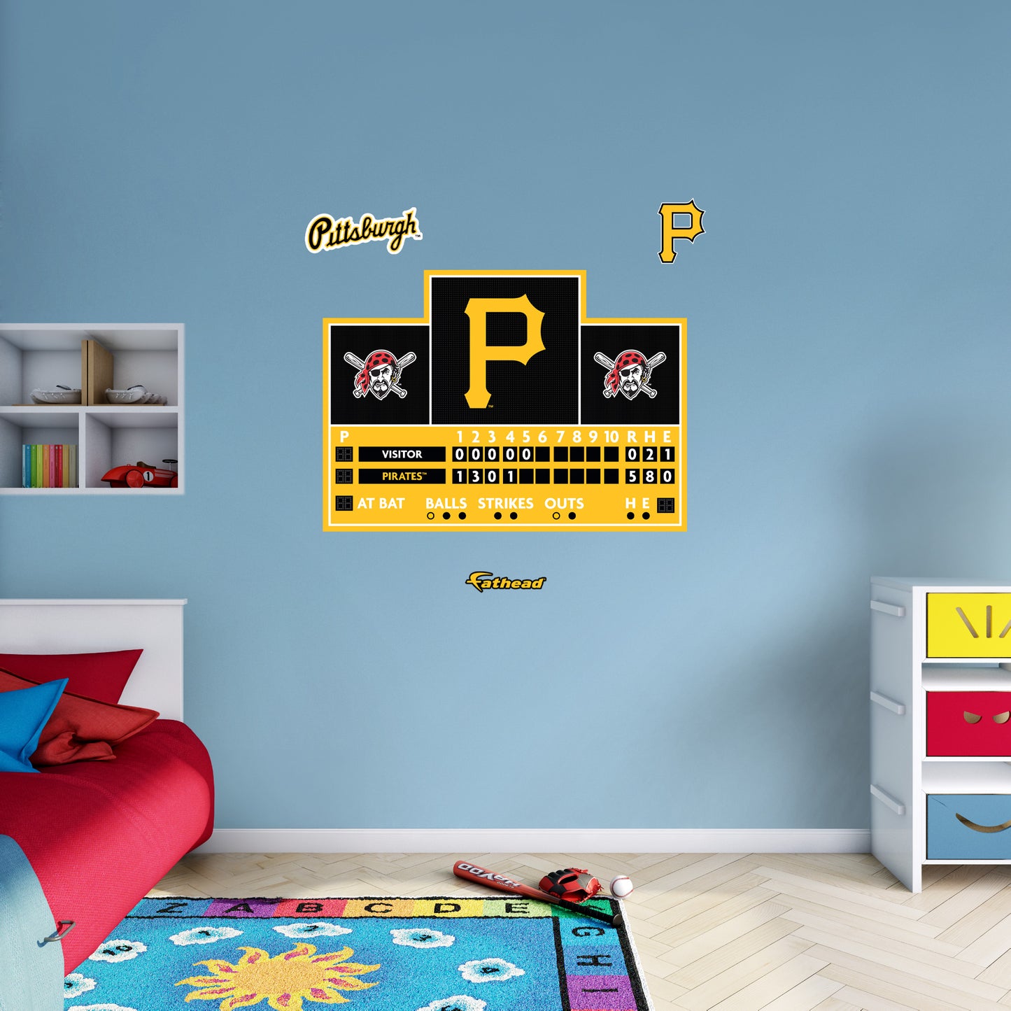 Pittsburgh Pirates:  Scoreboard        - Officially Licensed MLB Removable     Adhesive Decal