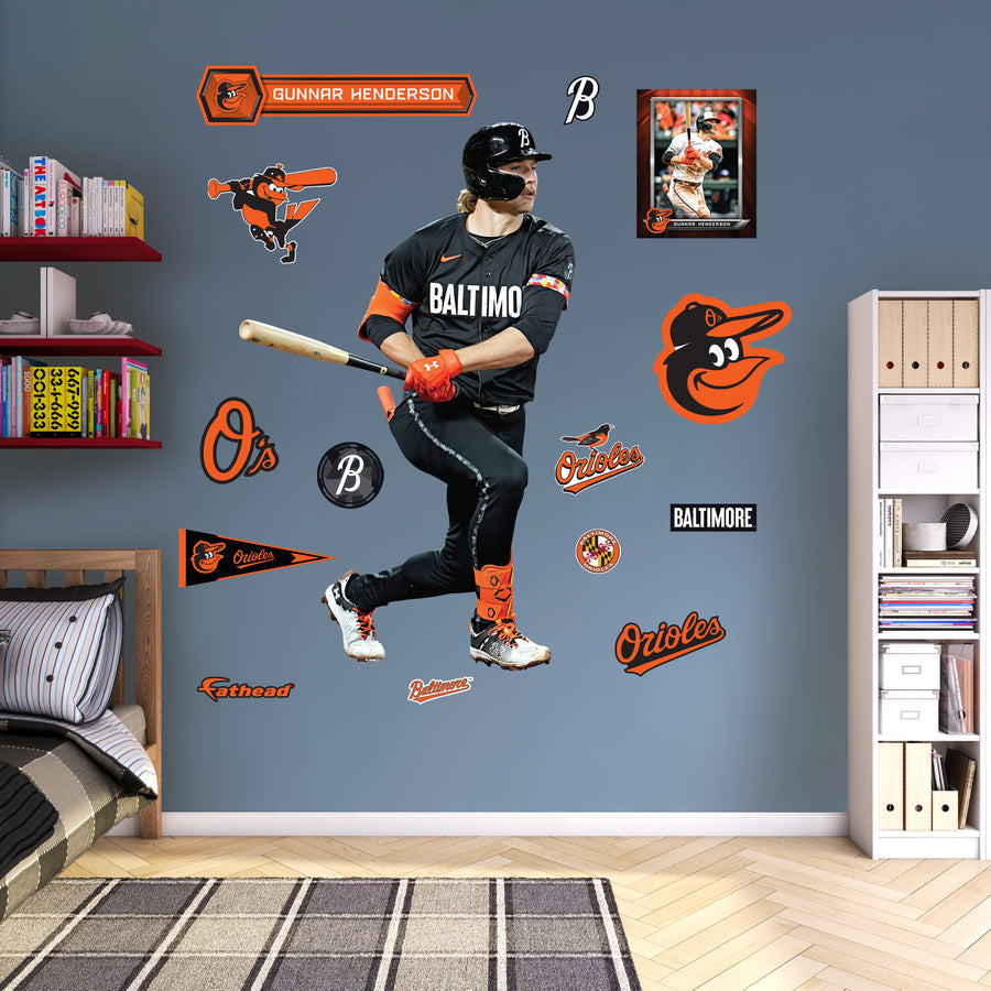 Gunnar Henderson - RealBig City Connect Collection - Official MLB - Baltimore Orioles - Reusable Vinyl Wall Decals