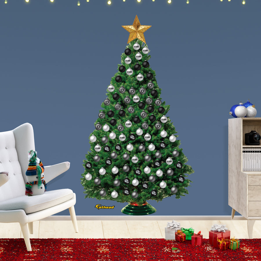 Las Vegas Raiders - Decorate Your Own Christmas Tree - Official NFL - Reusable Vinyl Wall Decals