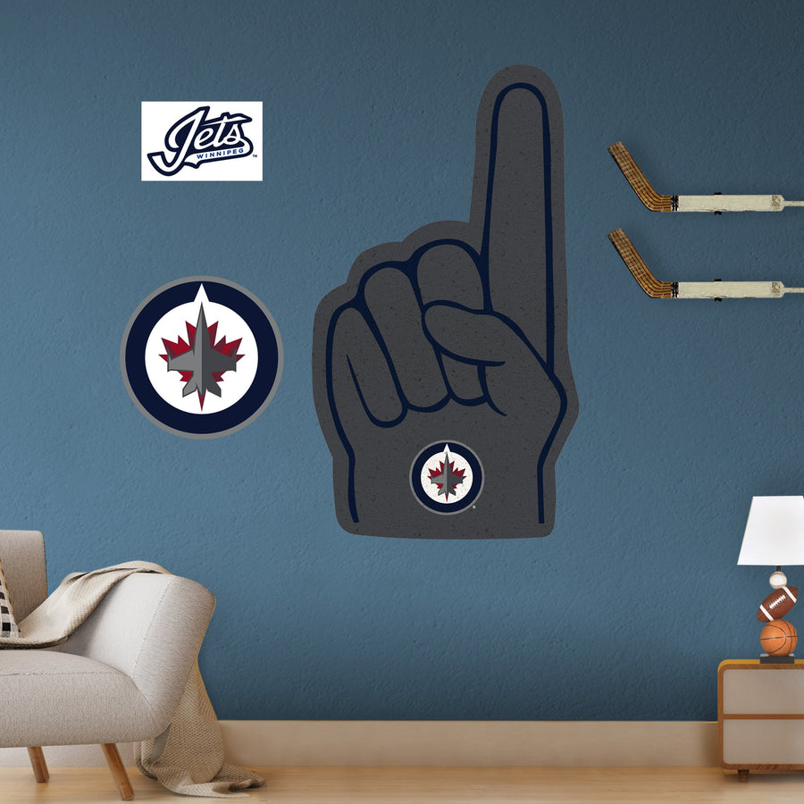 Winnipeg Jets - RealBig Foam Finger Collection - Official NHL - Reusable Vinyl Wall Decals