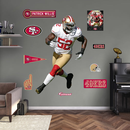 San Francisco 49ers: Patrick Willis Legend        - Officially Licensed NFL Removable     Adhesive Decal