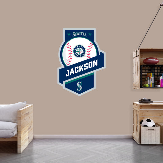 Seattle Mariners:  2023 Banner Personalized Name        - Officially Licensed MLB Removable     Adhesive Decal