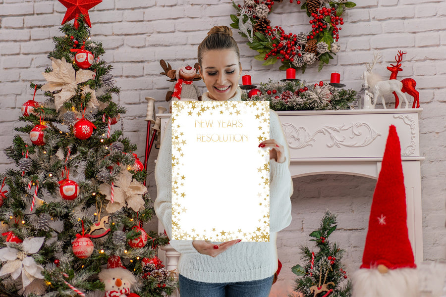 New Years:  Resolution Little Stars Dry Erase        -      Dry Erase Foam Core