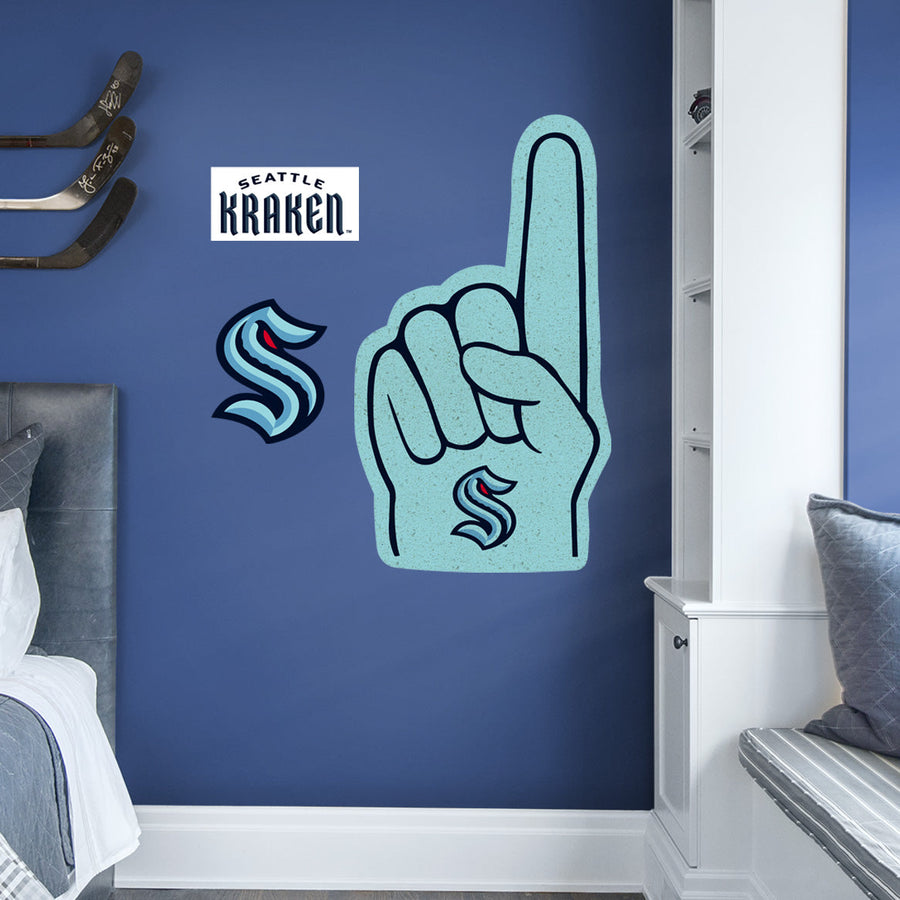 Seattle Kraken - RealBig Foam Finger Collection - Official NHL - Reusable Vinyl Wall Decals