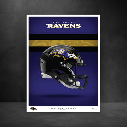 Baltimore Ravens - Helmet Series - Peel & Stick Poster - Official NFL - Reusable Vinyl Wall Decal