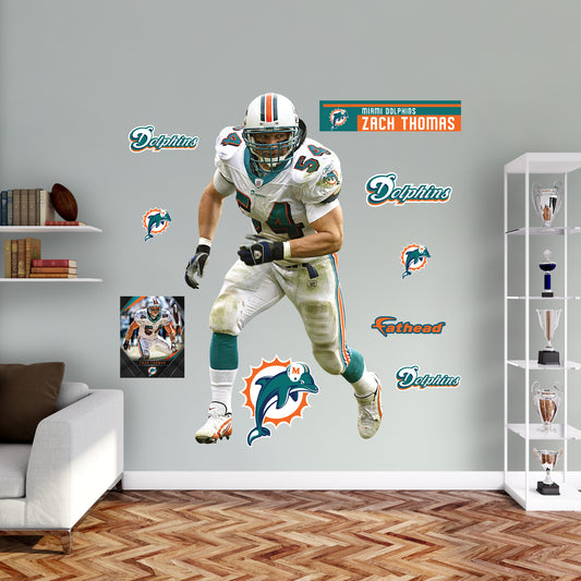 Miami Dolphins: Zach Thomas  Legend        - Officially Licensed NFL Removable     Adhesive Decal