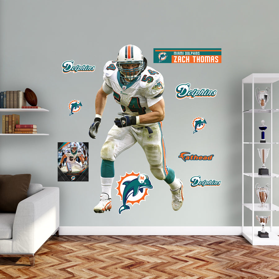 Zach Thomas - RealBig Legend Collection - Official NFL - Miami Dolphins - Reusable Vinyl Wall Decals