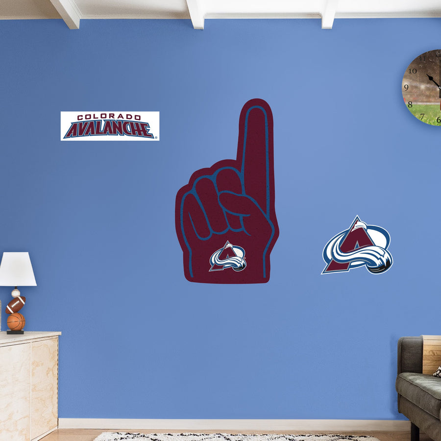 Colorado Avalanche - RealBig Foam Finger Collection - Official NHL - Reusable Vinyl Wall Decals